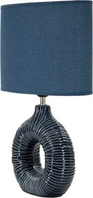 Kék kerámia asztali lámpa textil búrával (magasság 43 cm) Seta – Mauro Ferretti
