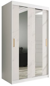 Ruhásszekrény 120 cm Marbelo P (matt fehér + fehér márvány). 1064516