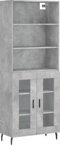 vidaXL betonszürke szerelt fa magasszekrény 69,5 x 34 x 180 cm
