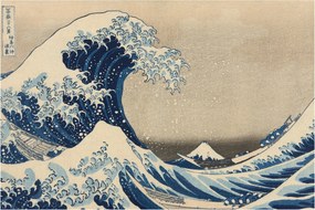 Kép - Katsushika Hokusai, Under the Wave off Kanagawa, reprodukciók (90x60 cm)