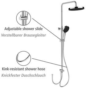 Fényes ezüstszínű rozsdamentes acél zuhanyszett 120 cm Soft Water – Wenko