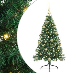 vidaXL Mesterséges, előre világított karácsonyi fa Zöld 120 cm PVC