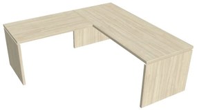 Verno ergonomikus asztal 200 x 200 cm, bal, akác
