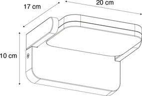 Kültéri fali lámpa fekete, beépített LED-del, állítható - Kamile