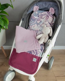 Baby Nellys 2-dílná babakocsi készlet Waffle + PR EMI UM pamut-, Virágok - retro