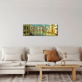 Kép - velencei csatorna és gondolák (órával) (90x30 cm)