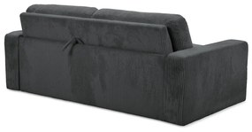 Sötétszürke kordbársony kinyitható kanapé 195 cm Nona – Makamii