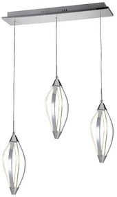 PREZENT 61306 SAKURA Többágú Függesztett Lámpa Fehér, Króm LED IP20