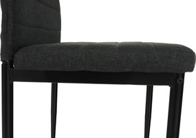 Étkezőszék, sötétszürke szövet/fekete fém, COLETA NOVA