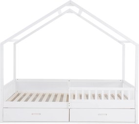 Montessori ágy, 90x200, fehér, tömör, BIANKA