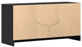 fekete szerelt fa TV-szekrény LED-ekkel 100 x 34 x 50 cm