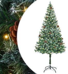 Mű karácsonyfa 300 LED-del állvánnyal Zöld 180 cm PVC és Acél