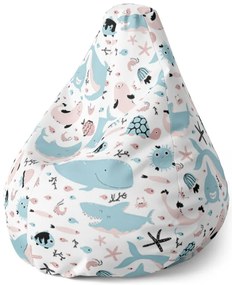 Pear babzsák rajzolt tengeri világ, színes