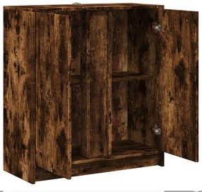 füstös tölgy szerelt fa tálalószekrény LED-del 77 x 34 x 85 cm