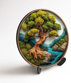 DUBLEZ | Falikép – Bonsai életfa fából