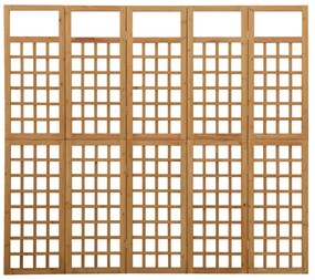 5 paneles tömör fenyőfa térelválasztó/lugasrács 201,5 x 180 cm