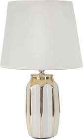 Fehér-aranyszínű kerámia asztali lámpa textil búrával (magasság 40,5 cm) Cassy – Mauro Ferretti