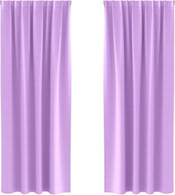 vidaXL Fekete Függöny Gyűrűkkel 2 pcs Lila 245 x 140 cm Poliészter