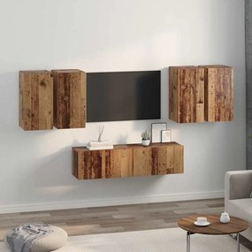 TV szekrény garnitúra 6 pcs Régi fa 60 x 30 x 30 cm Faanyag