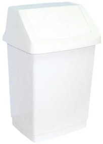 Szemeteskuka fedeles mƱanyag 15 l, fehĂ©r