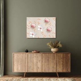 Kép - rózsa virágok (üvegen) (70x50 cm)
