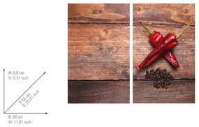 Edzett üveg tűzhely fedőlap szett 2 db-os 52x30 cm Pepper – Allstar