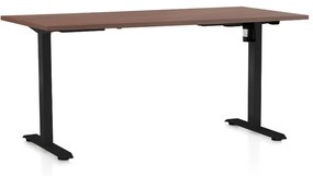 OfficeTech A állítható magasságú asztal, 160 x 80 cm, fekete alap, dió