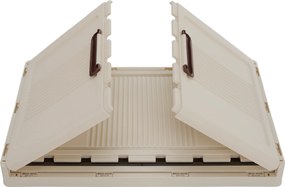 Összecsukható szekrény, fehér/barna, műanyag, POSA TYP 1