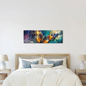 Kép - Pillangó, olajfestmény (órával) (90x30 cm)