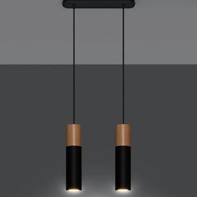 Sollux SL.0633 - Csillár zsinóron PABLO 2xGU10/40W/230V fekete