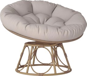 Outsunny Papasan Szék Rattan 360° Forgatható Kosárszék Ülőpárnával 100 cm Átmérőjű Kerek Kültéri Rattan Forgatható Pihenőszék a Nappaliba, Kertbe, Erk