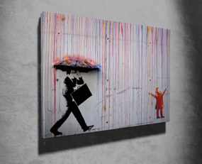 WY64 Banksy Színes eső vászonkép, 50 x 70 cm