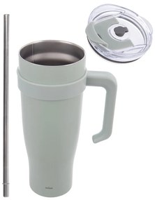 Zsályaszínű termobögre szívószállal 1,2 l Termo – Orion