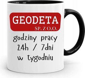 Fekete Bögre Földmérőknek Munkaidő Ajándék fényképes nyomtatással