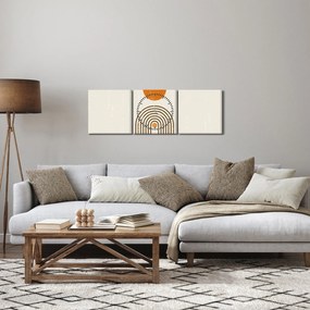 Kép - Barna ívek (órával) (90x30 cm)