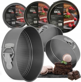 3x Tortaforma Kerek Téglalap Alakú Tepsi Sütőforma Rozsdamentes L0