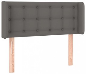 szürke műbőr szárnyas fejtámla 83x16x78/88 cm