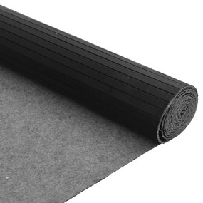 négyszögletű fekete bambusz szőnyeg 80 x 200 cm