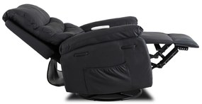 Elektromosan Vezérelhető Masszázsfunkciós Relaxfotel Fotel Fekete Színben. BRUCE