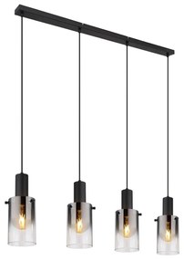 Globo 15907-4H - Csillár zsinóron FLORENTINA 4xE27/40W/230V fekete