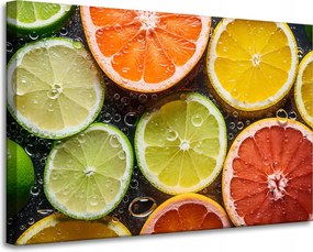 Vászonkép Citrus Frissesség Lime Grapefruit Citrom 90x60