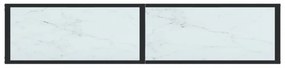 fehér márványszínű edzett üveg tálalóasztal 160 x 35 x 75,5 cm
