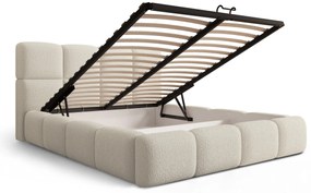 Cloud kárpitozott ágy ágyneműtartóval 160x200 cm - világos bézs Quelle 02 bouclé