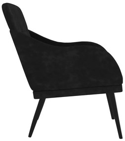 Fekete bársonyfotel 63 x 76 x 80 cm