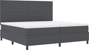 vidaXL LED Box Spring Ágy Sötétszürke és Fehér 200 x 200 cm