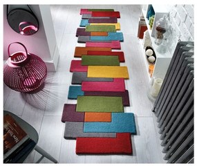 Collage gyapjú futószőnyeg, 66 x 300 cm - Flair Rugs