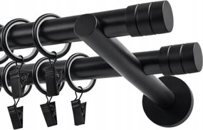 Függönykarnis dupla 19 19 mm Fém Fekete Maró 300 cm