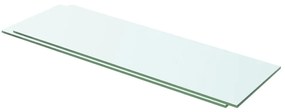 2 db átlátszó üveg paneles polc 60 x 15 cm