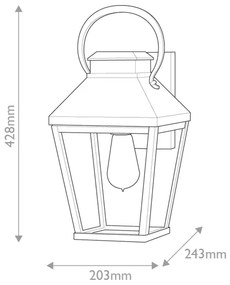 Hinkley HK-DAWSON-M - Kültéri fali lámpatest DAWSON M 1xE27/60W/230V IP44
