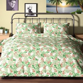 FLANEL mintájú ágyneműhuzat Homa BRES GREEN 140x200 cm